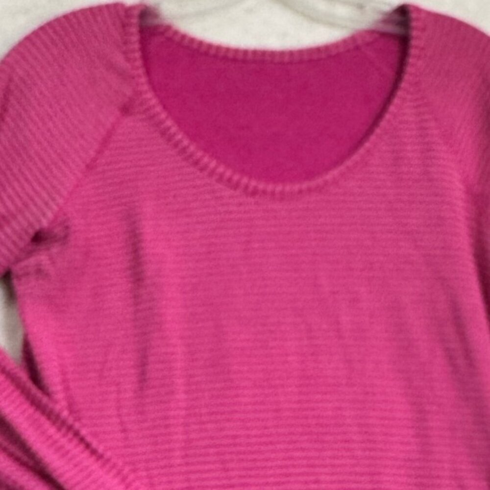 Lululemon Reversible Open Your Heart Striped Long Sleeve Crew Neck Top Long 12 - Picture 12 of 14